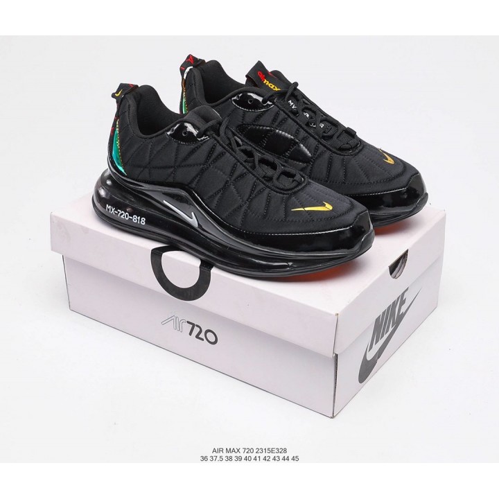 Кросівки NIKE MX 720-818 чорні повністю з золотим, розпродаж без